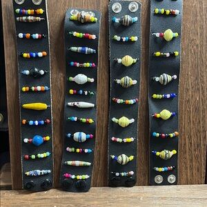 Colorful Beaded leather Bracelets